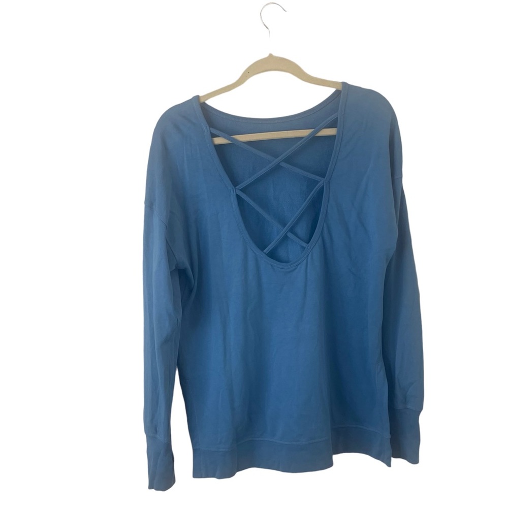 Sweaty Betty After Class Cross-Back Sweatshirt Size XS Blue